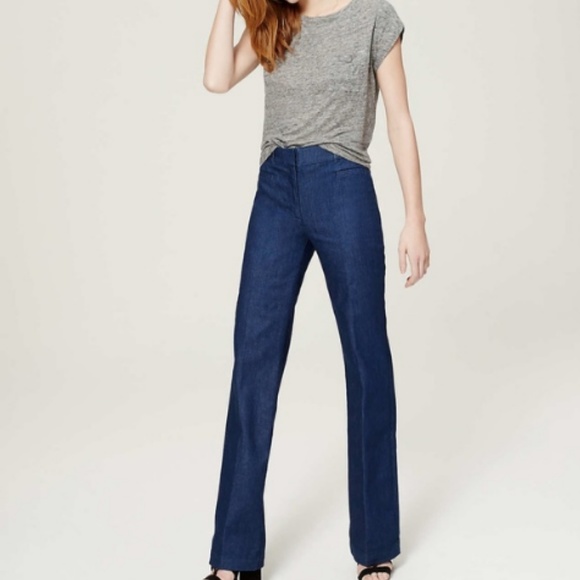LOFT Denim - NWOT Dark High Waist Wide Leg Trouser Jeans